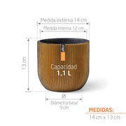 MATERA CONIC ROUND GROOVE 14 CM - Tumatera.co