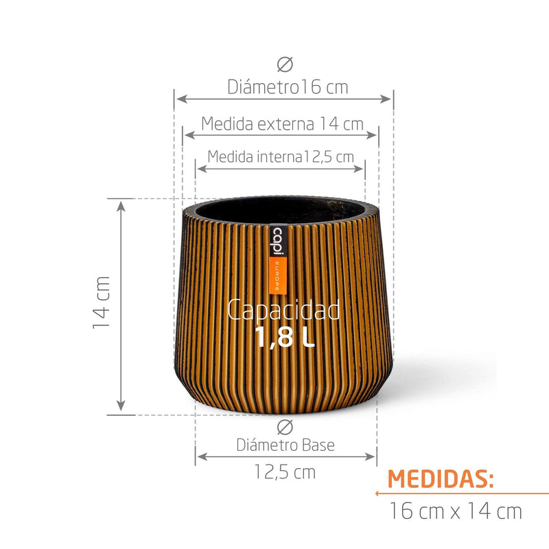 MATERA CONIC BAG GROOVE GOLD 16 CM - Tumatera.co