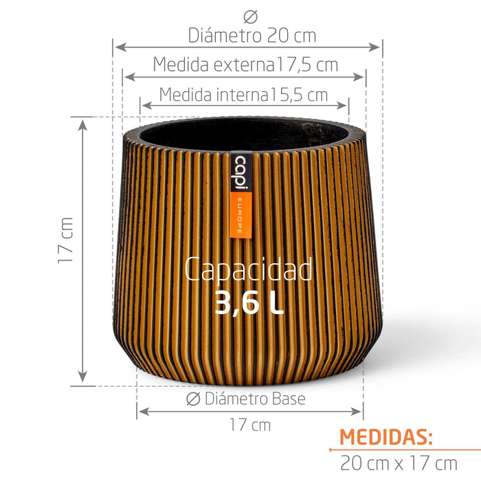 MATERA CONIC BAG GROOVE GOLD 20 CM