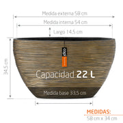 Matera Oval Rib Gold 59 Cm - Tumatera.co