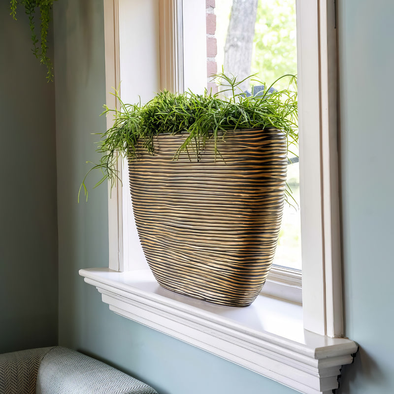 Matera Oval Rib Gold 59 Cm - Tumatera.co