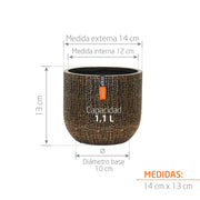 Matera Conic Round Skin Gold 14 cm - Tumatera.co