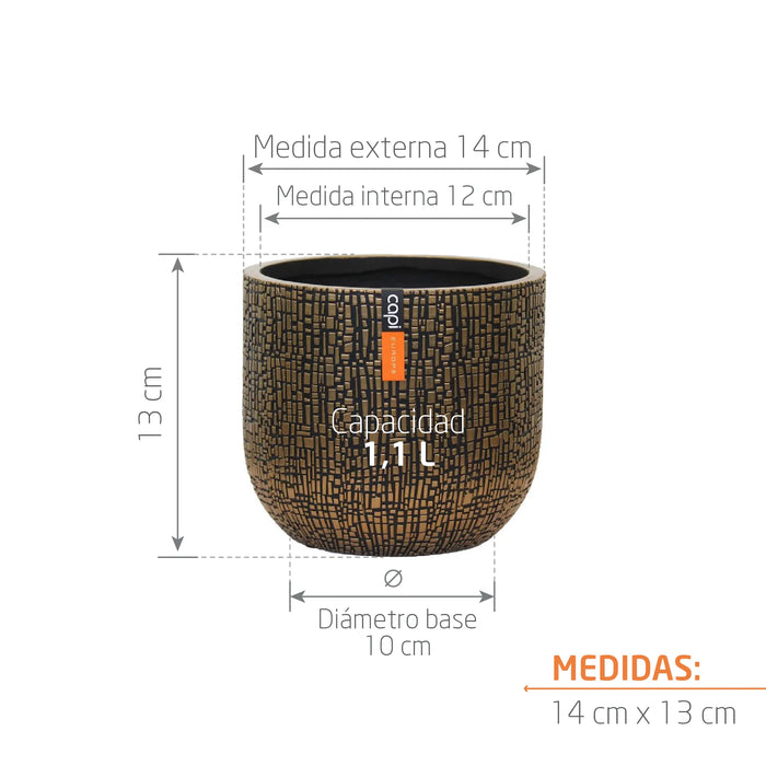 Matera Conic Round Skin Gold 14 cm - Tumatera.co