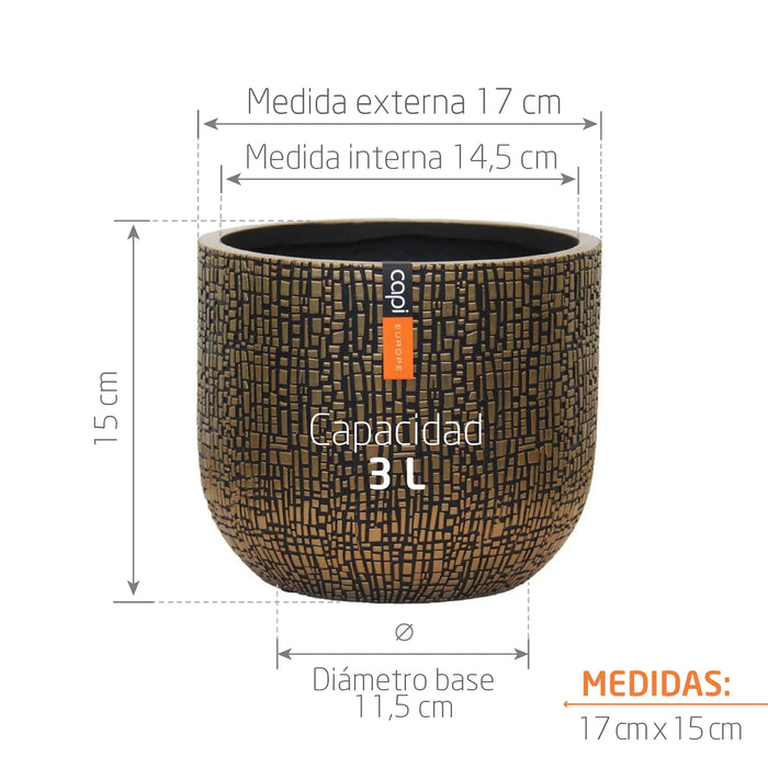 Matera Conic Round Skin Gold 17 cm - Tumatera.co