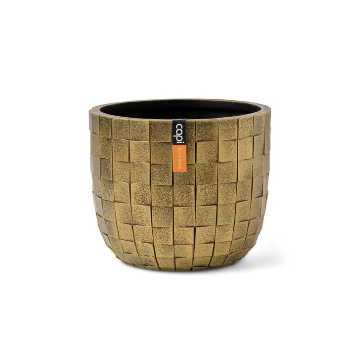 Matera Conic Round Blocks Gold 17 cm - Tumatera.co