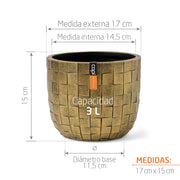 Matera Conic Round Blocks Gold 17 cm - Tumatera.co