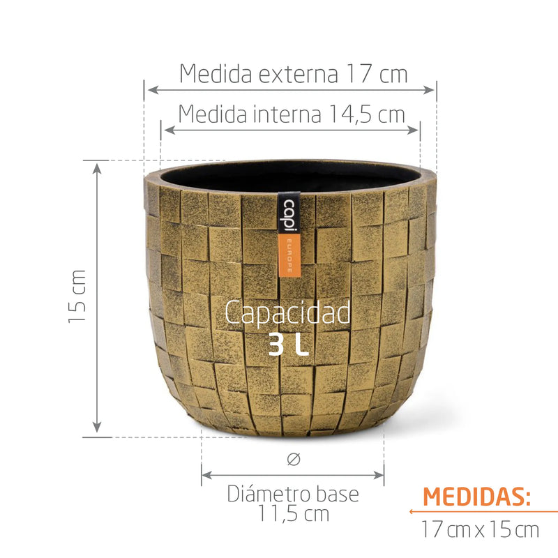 Matera Conic Round Blocks Gold 17 cm - Tumatera.co