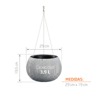 Kit Matera Beton Bowl 29 cm + Guaya Colgante - Tumatera.co