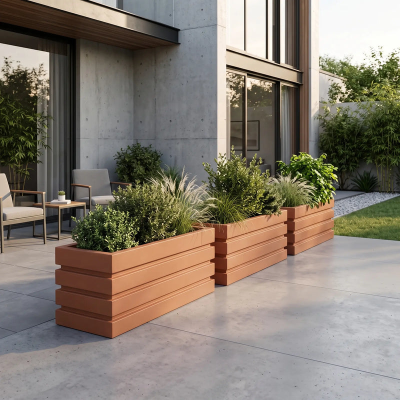 Jardinera Polietileno 100 X 45 Cm - ambiente beige oscuro #ia - Tumatera.co