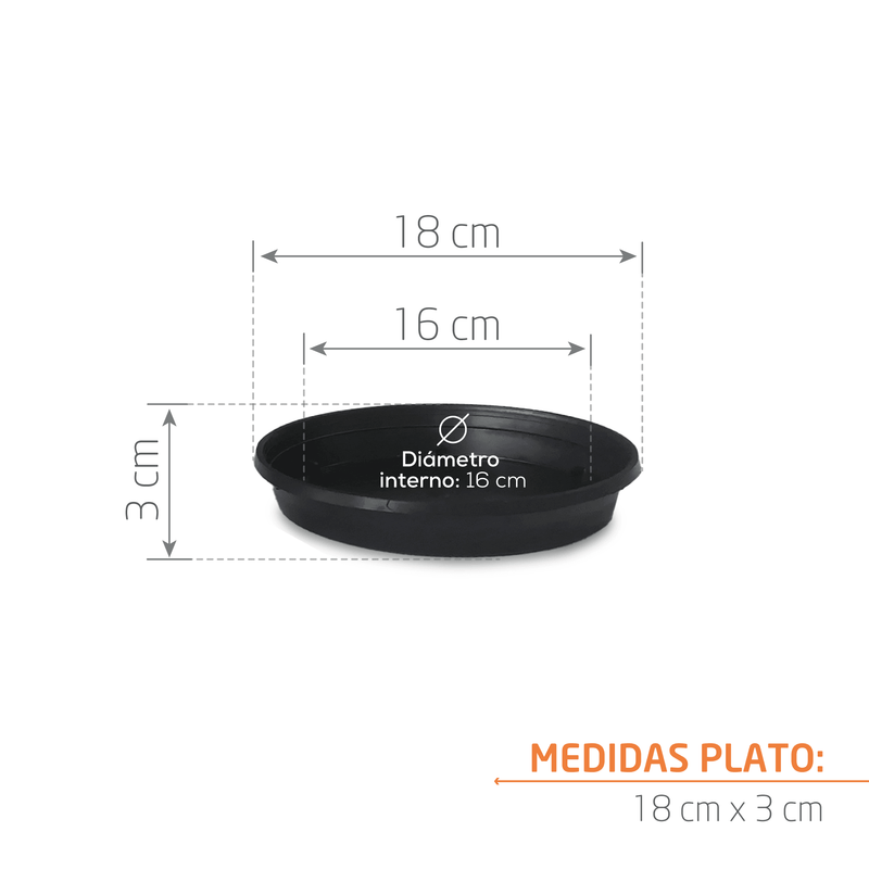 BASE CIRCULAR CON RUEDAS + PLATO PARA DRENAJE 34 CM - Tumatera.co