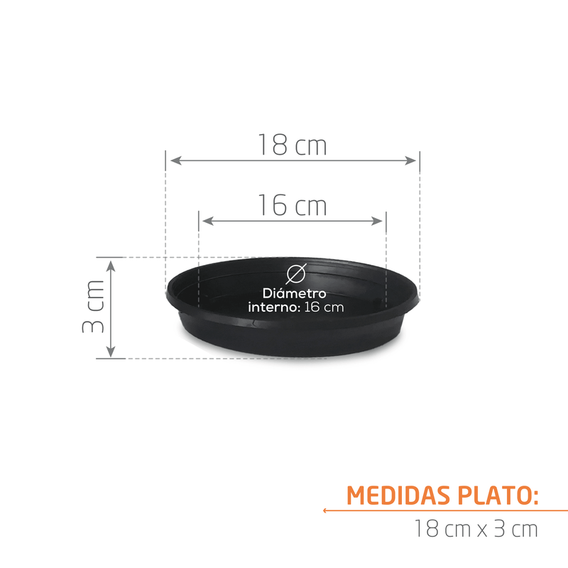 BASE CUADRADA CON RUEDAS + PLATO PARA DRENAJE 31 CM - Tumatera.co