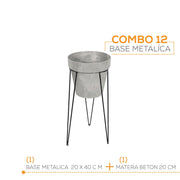 KIT MATERA CUBE BETON + BASE 20 X 40 CM - Tumatera.co