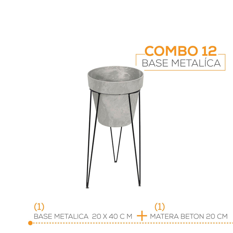 KIT MATERA CUBE BETON + BASE 20 X 40 CM - Tumatera.co
