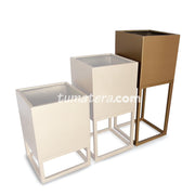 Matera Metálica cuadrada con Base 60 CM tamaños