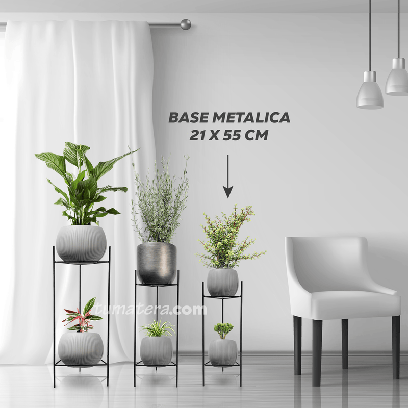 BASE METÁLICA TRIANGULAR 21 X 55 CM - Tumatera.co