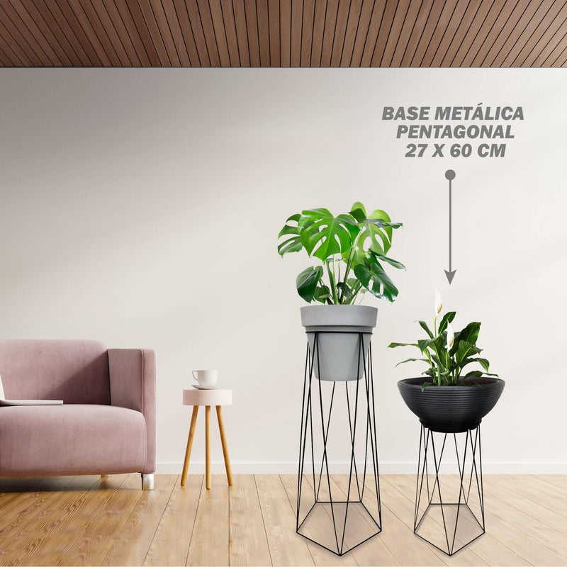BASE METÁLICA PENTAGONAL 27 x 60 CM - Tumatera.co