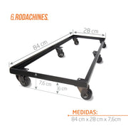 vista frontal superior fondo blanco y acercamiento especificaciones técnicas medidas 84 cm largo x 28 cm de Ancho x 7, 6 cm de Alto