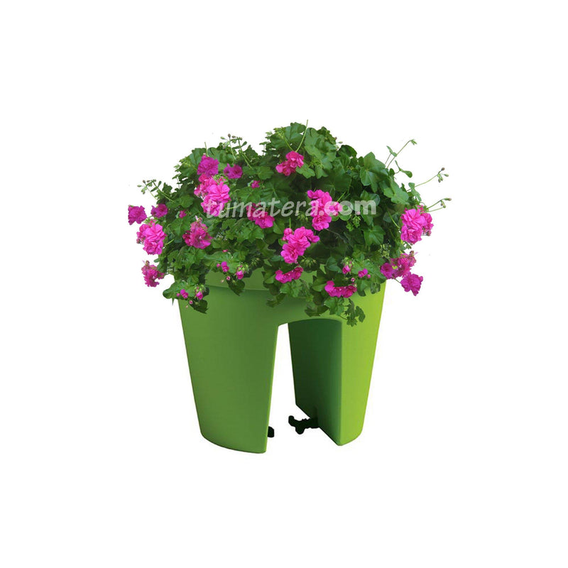 COMBO MATERA BALCÓN LOFLY 25 CM CON GERANIUM PELARGOMIUN- Tumatera.co