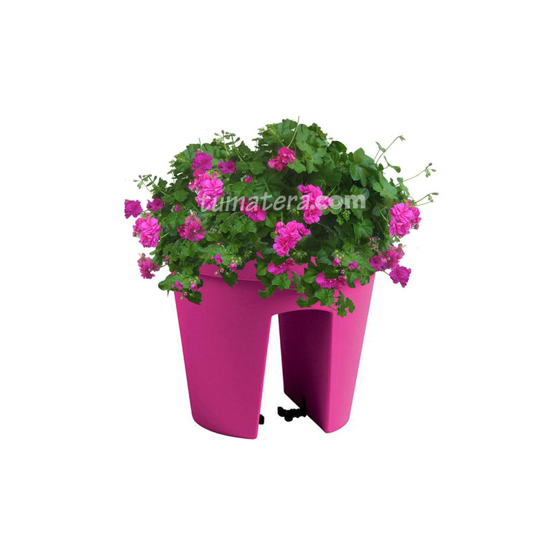 COMBO MATERA BALCÓN LOFLY 25 CM CON GERANIUM PELARGOMIUN- Tumatera.co