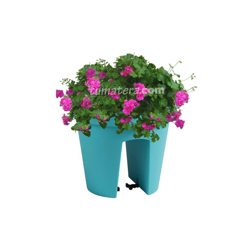 COMBO MATERA BALCÓN LOFLY 25 CM CON GERANIUM PELARGOMIUN- Tumatera.co