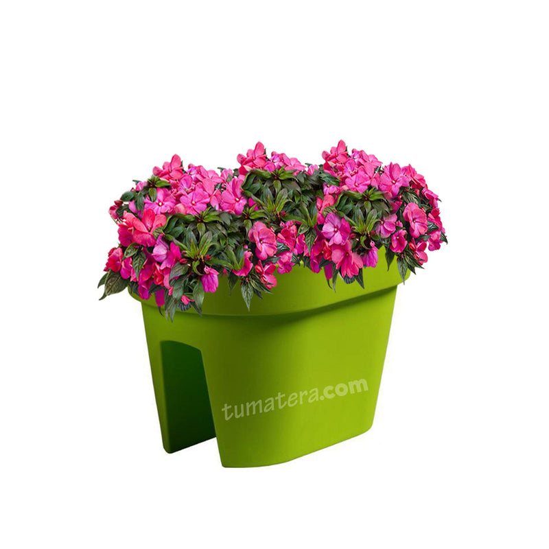 COMBO JARDINERA BALCÓN LOFLY 40 CM CON FLORES- Tumatera.co