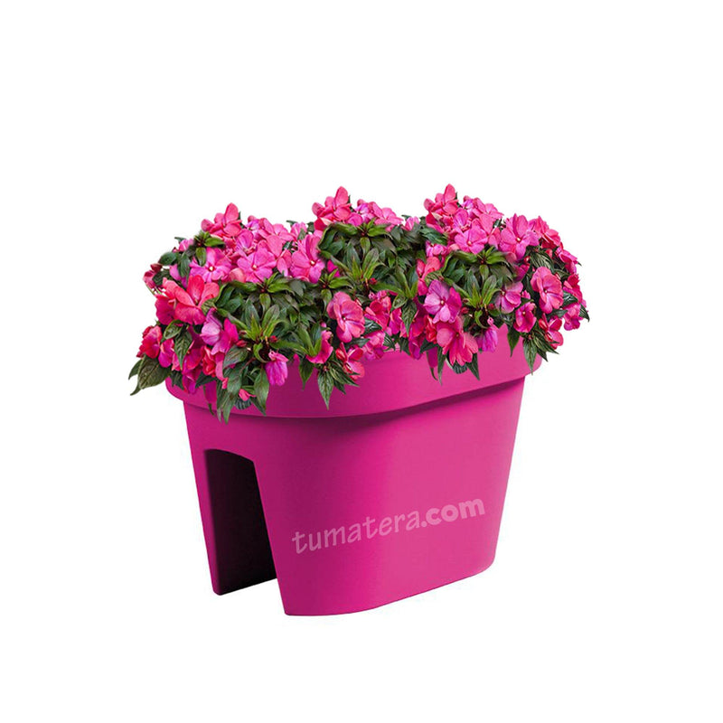 COMBO JARDINERA BALCÓN LOFLY 40 CM CON FLORES- Tumatera.co