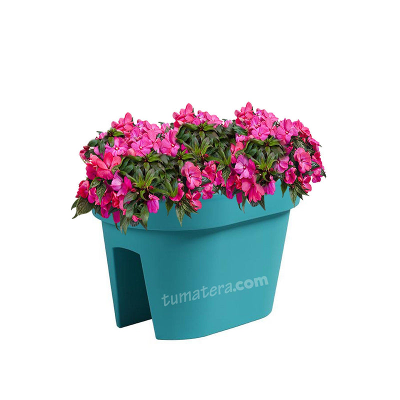 COMBO JARDINERA BALCÓN LOFLY 40 CM CON FLORES- Tumatera.co