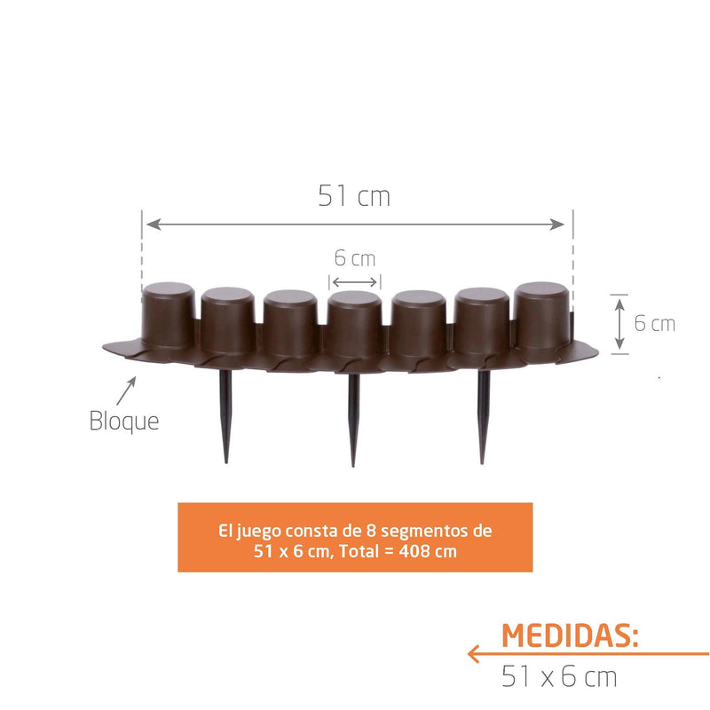 Borde plastico para jardin 405 cm -Tumatera.com