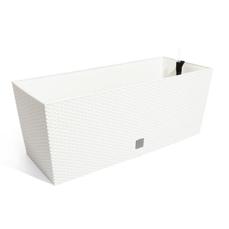 Jardinera Ratán con Autorriego 80 cm Blanca