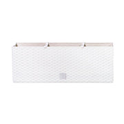 Jardinera Ratán con Autorriego 80 cm frontal blanca
