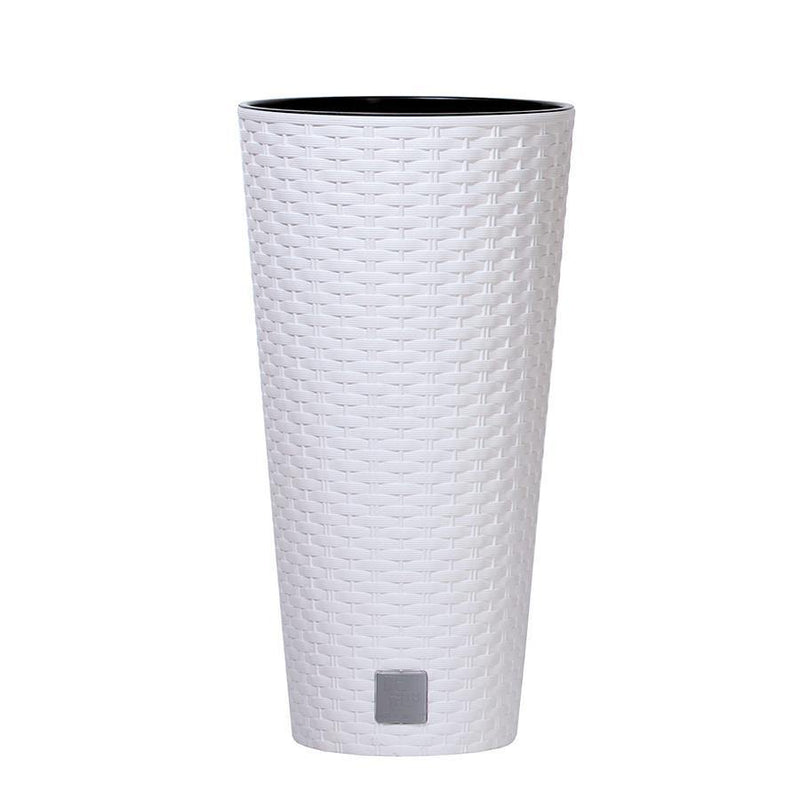 Maceta Ratán Tubos 57 cm color blanco