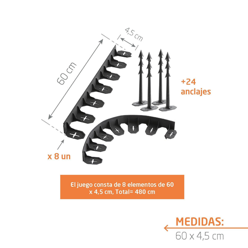 Borde plastico para jardin 48 cm -Tumatera.com