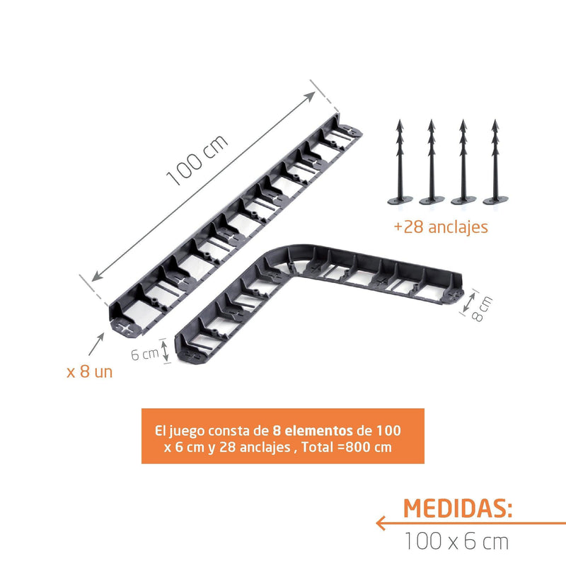 Borde plastico para jardin 800 cm -Tumatera.com