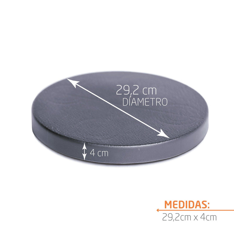 Base Circular con ruedas 30 cm vista con medidas