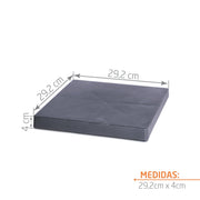 Base Cuadrada con ruedas 30 cm vista con medidas