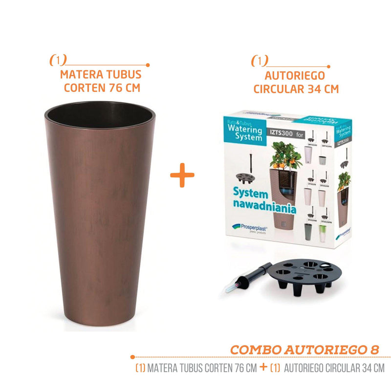 KIT MATERA TUBUS CORTEN 76 CM + AUTORIEGO - Tumatera.co