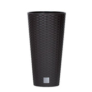 Maceta Ratán Tubos 57 cm vista frontal color negro
