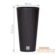 Maceta Ratán Tubos 57 cm medidas exactas,