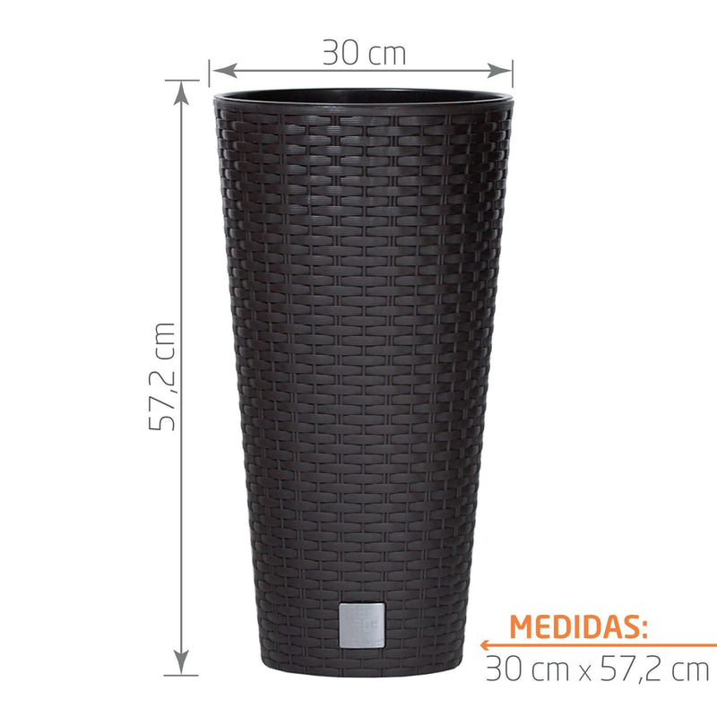 Maceta Ratán Tubos 57 cm medidas exactas,