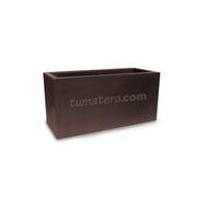 Jardinera Polietileno 59 x 24 cm vista lateral café