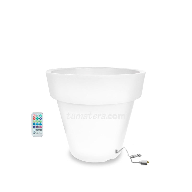 MATERA POLIETILENO CON LUZ LED MULTICOLOR INALÁMBRICA 48 CM - Tumatera.co