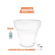 MATERA POLIETILENO CON LUZ LED MULTICOLOR INALÁMBRICA 48 CM - Tumatera.co