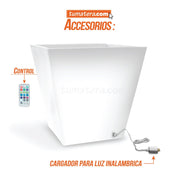 MATERA POLIETILENO CON LUZ LED MULTICOLOR INALÁMBRICA 59 X 57 CM - Tumatera.co