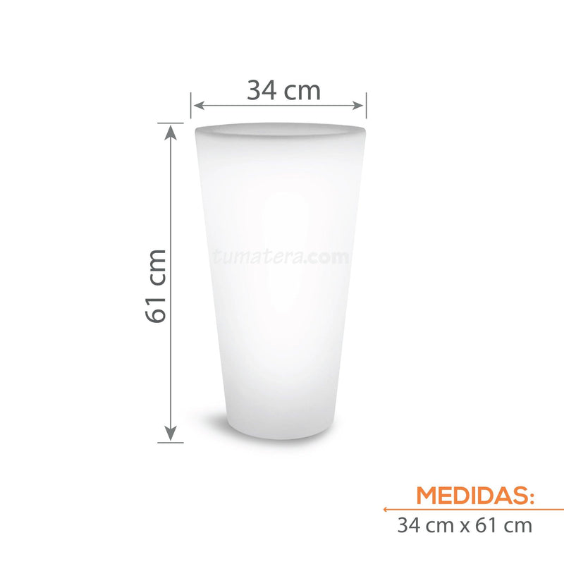 MATERA POLIETILENO CON LUZ LED BLANCA 34 X 61 CM - Tumatera.co