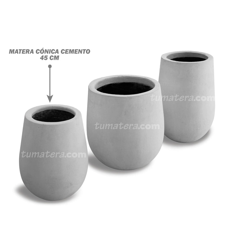 MATERA CONICA CEMENTO 45 CM - Tumatera.co