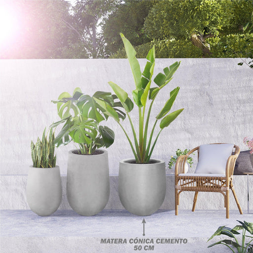 MATERA CONICA CEMENTO 50 CM - Tumatera.co