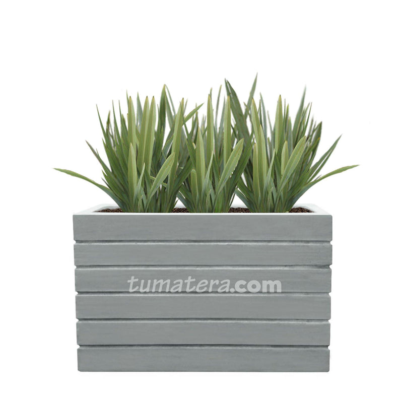 COMBO JARDINERA CEMENTO ACANALADA 100 X 60 CM CON LINOS- Tumatera.co