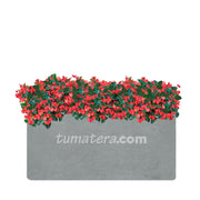 COMBO JARDINERA CEMENTO LISA 100 X 40 CM CON FLORES- Tumatera.co