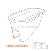 JARDINERA BALCÓN POLIETILENO 67 CM   Tumatera.co