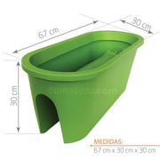 JARDINERA BALCÓN POLIETILENO 67 CM   Tumatera.co